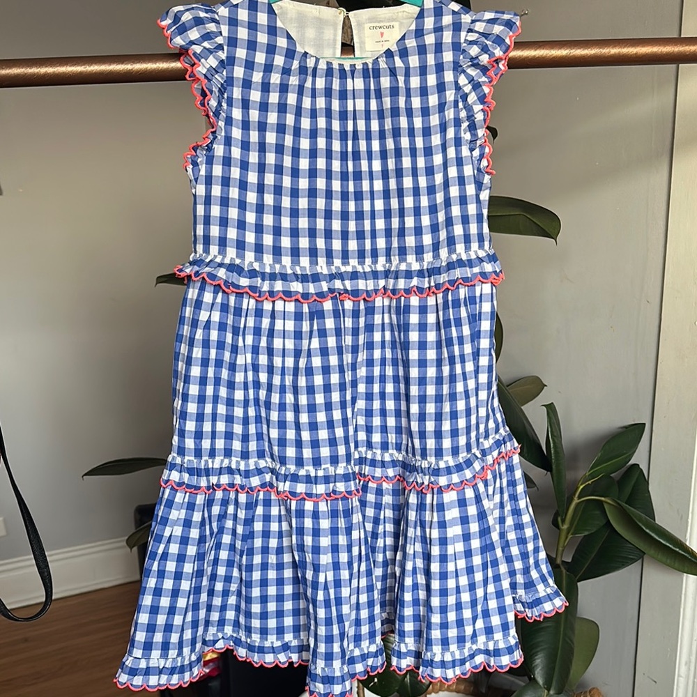 Crewcuts Blue and White Tiered Ruffled Sundress